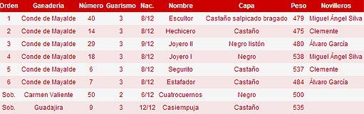 Novillos para la primera de preferia en Madrid