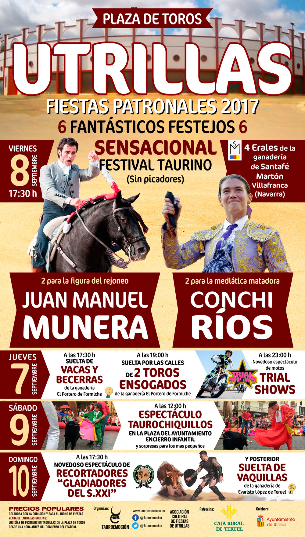 Tauroemción presenta un festival con Munera y Conchi Ríos