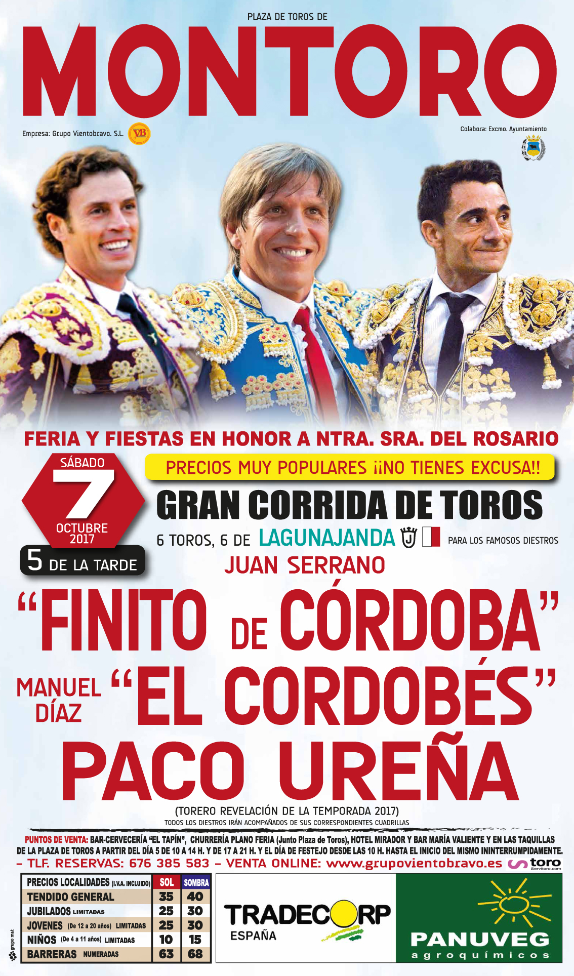 «Finito», «El Corodobés» y Ureña, cartelazo en Montoro