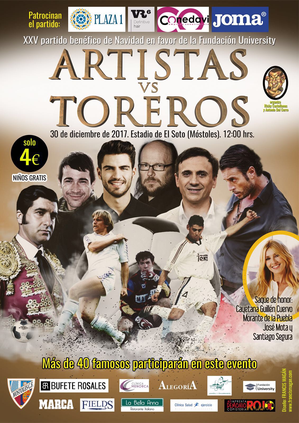 Plaza 1, con el tradicional partido de fútbol benéfico ‘Artistas vs Toreros’