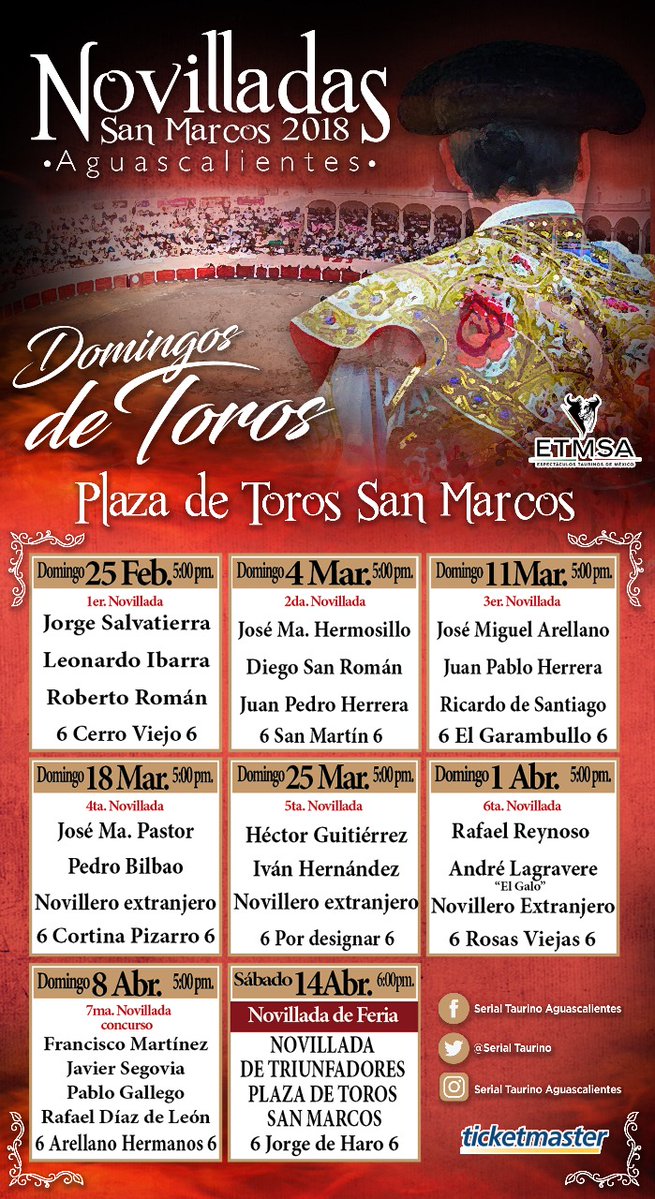 Presentadas la novilladas para San Marcos 2018