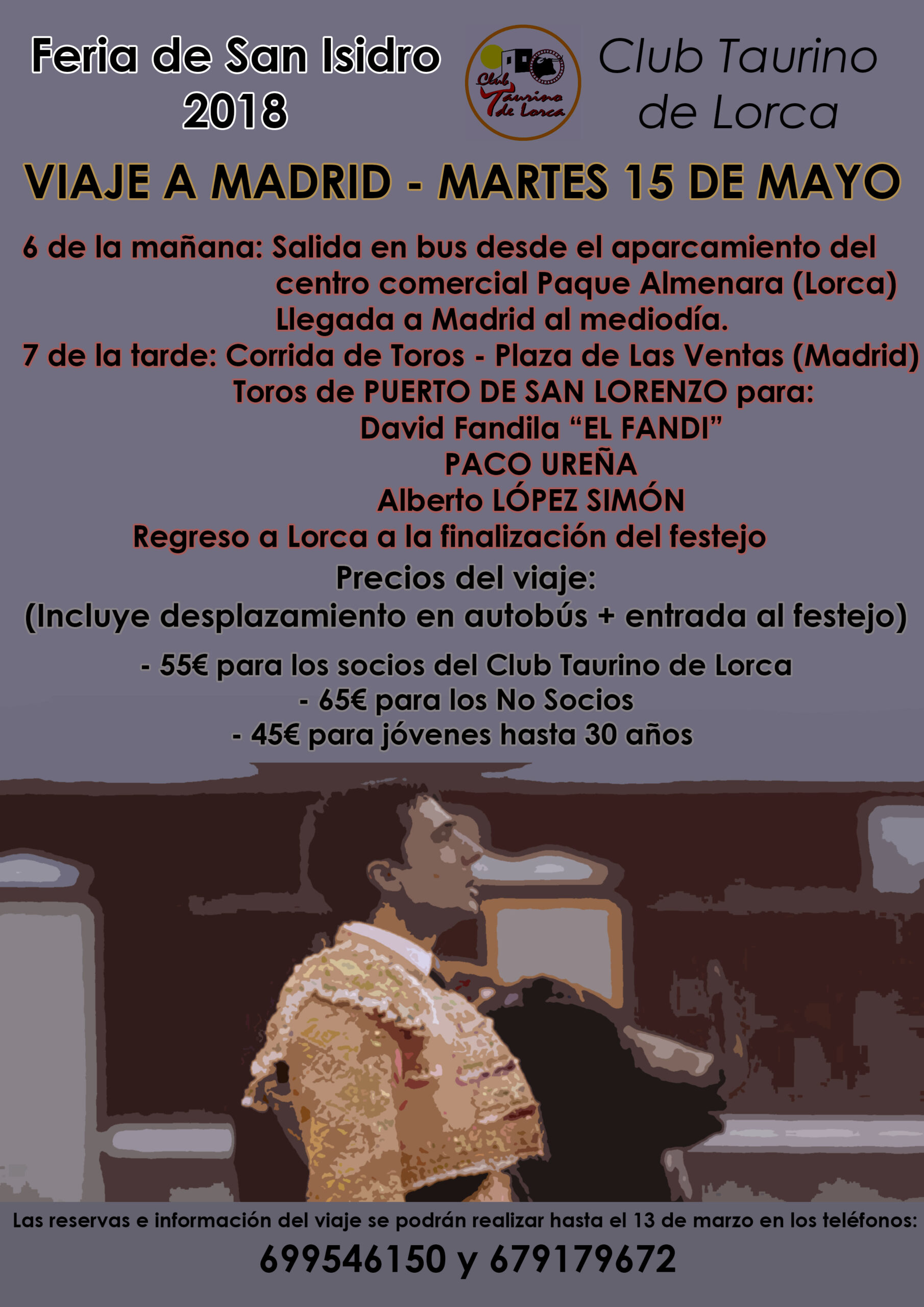 El Club taurino de Lorca viaja a Madrid por San Isidro